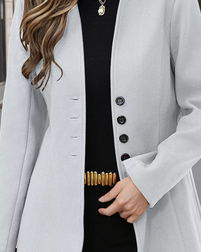 Button Up Long Sleeve Coat