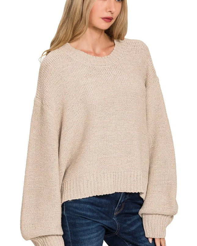 Zenana Oversized Baloon Sleeve Sweater