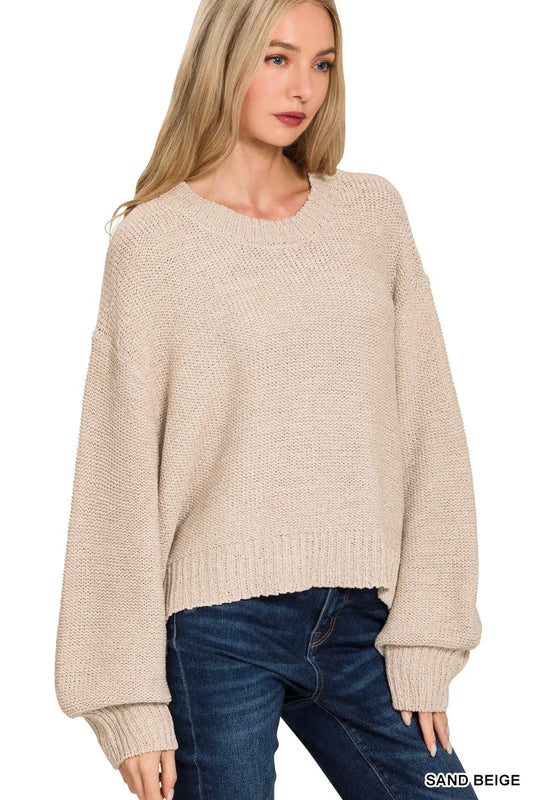 Zenana Oversized Baloon Sleeve Sweater