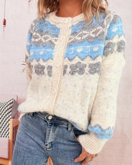 Ribbed Button Down Knit Cardigan Apricot One Size