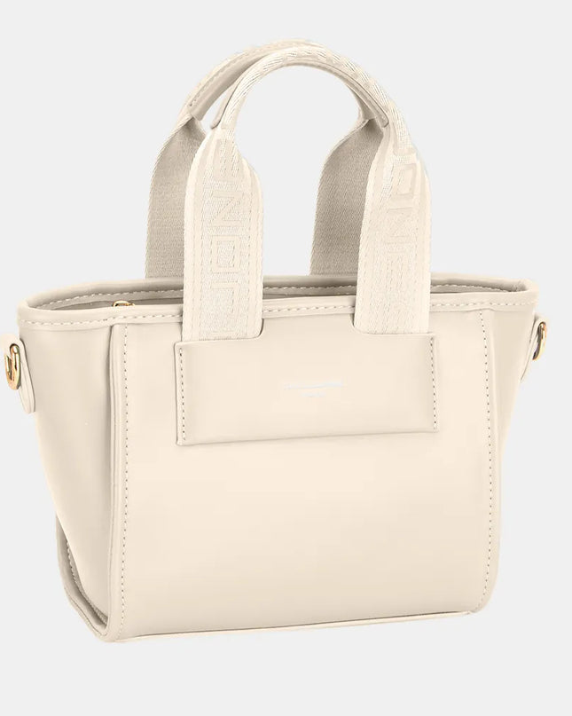 David Jones Small Handbag with Embossed Pattern Handles 