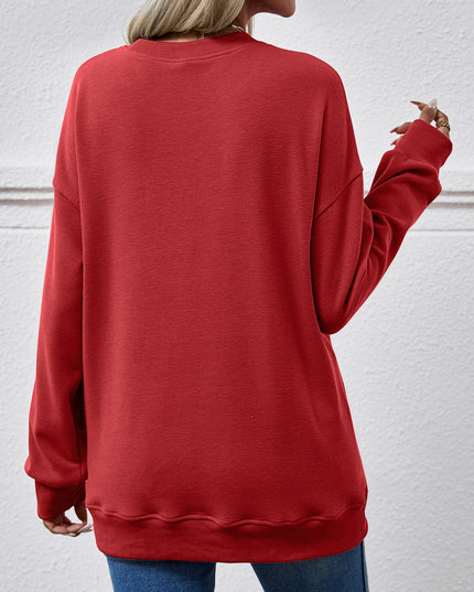 Dropped Shoulder Sweatshirt with Pockets