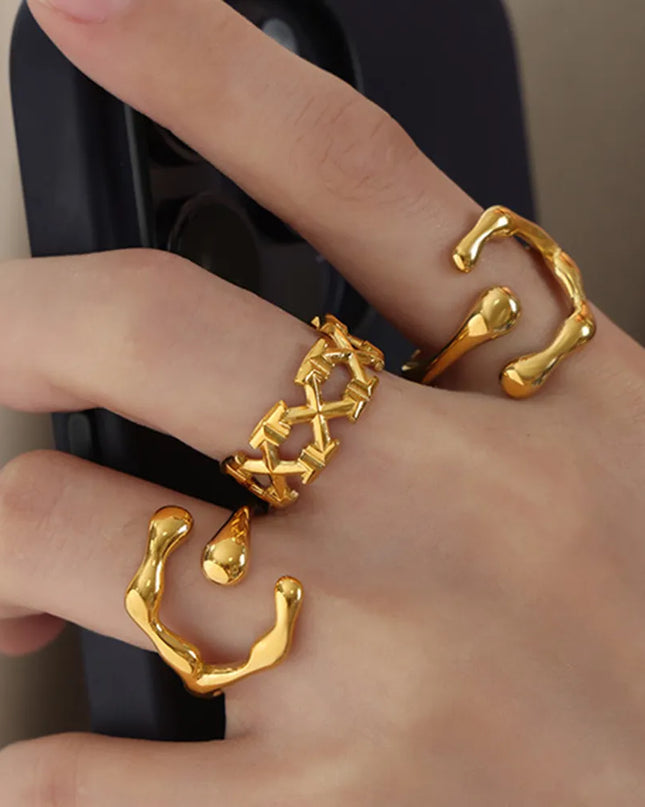 18K Gold-Plated Irregular Open Ring