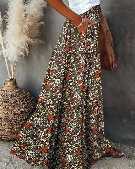 Floral Print Maxi Skirt