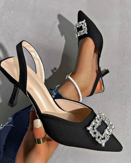 Point Toe Kitten Heels Pumps Black