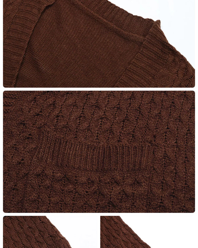 Cable Knit Open Front Cardigan