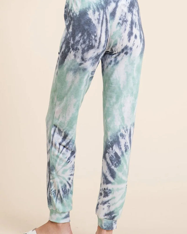 BiBi Tie Dye French Terry Casual Sweat Pants