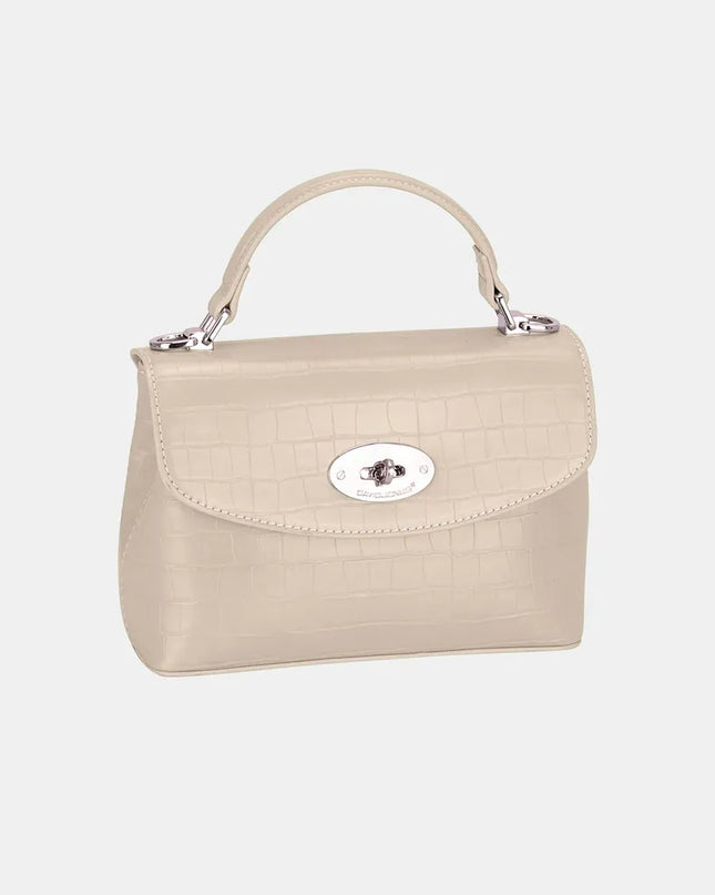 David Jones Texture PU Leather Handbag Camel One Size