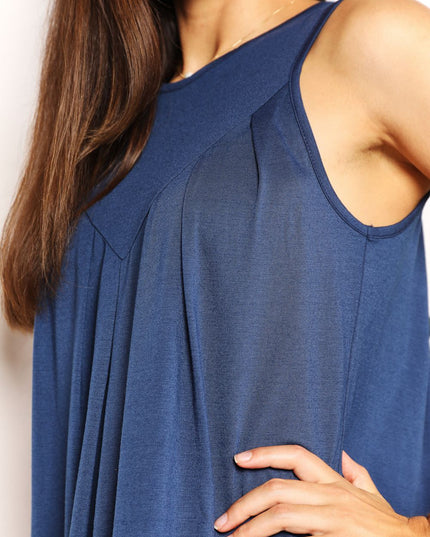 Perfee Round Neck Sleeveless Mini Dress