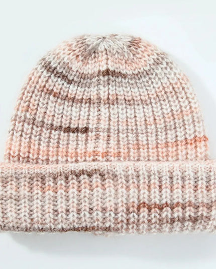 Thermal Contrast Knit Hat Khaki One Size