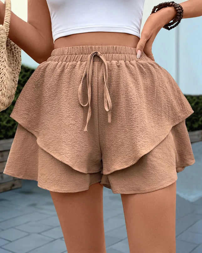 Perfee Tied Layered Shorts 