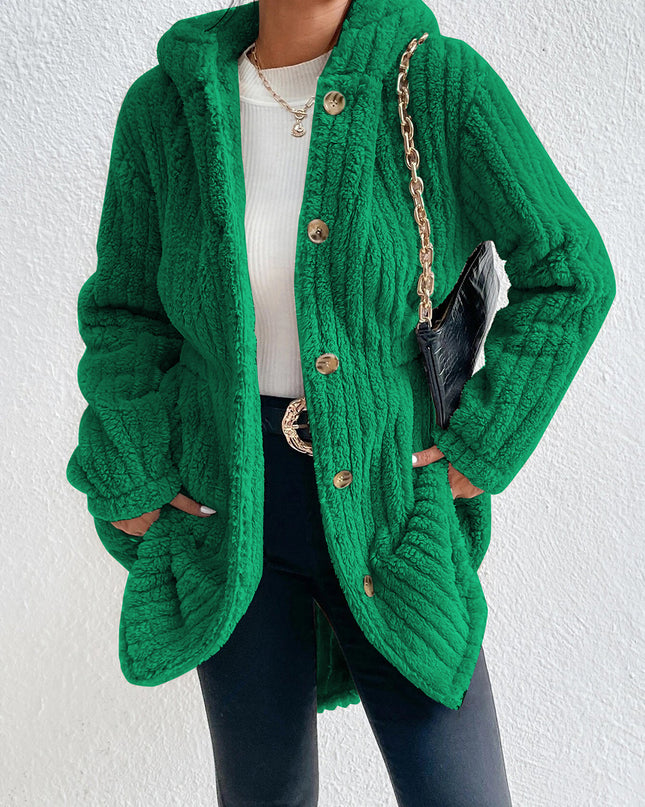 Button Down Hooded Coat