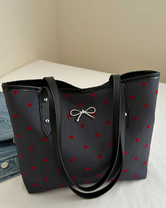 Bow Trim Polyester Tote Bag 