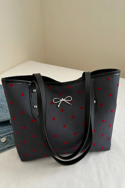 Bow Trim Polyester Tote Bag 