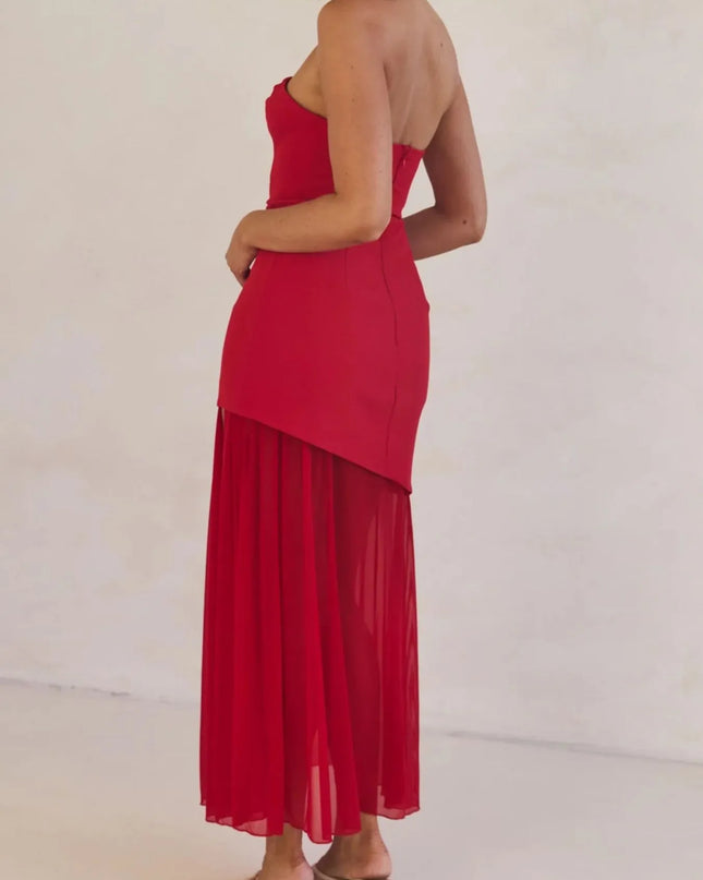 Layered Slit Tube Maxi Dress