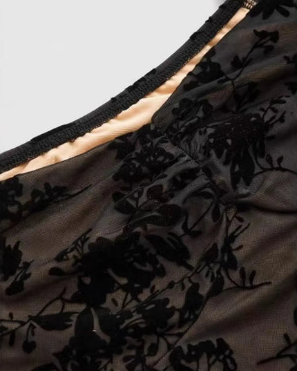 Lace Flare Sleeve Mini Dress