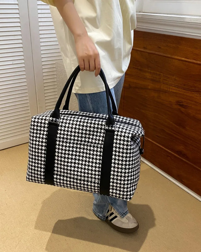 Houndstooth Canvas Travel Bag