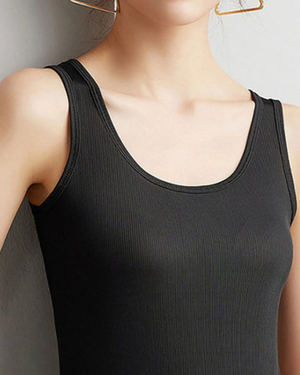 Plus Size Ribbed Scoop Neck Tank Top