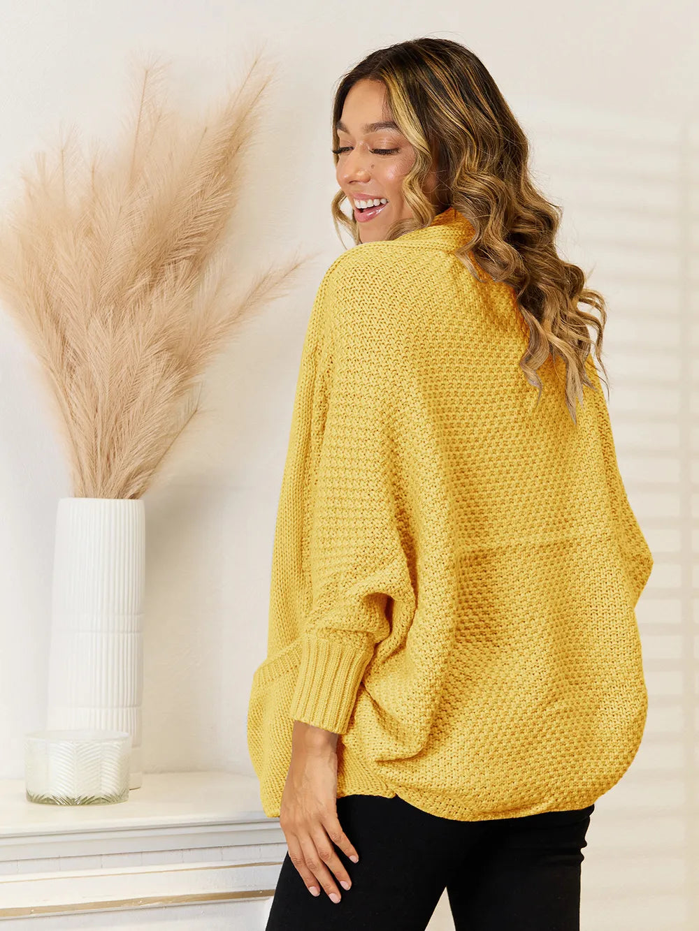 Angel Wings Open Front  Cardigan with Pockets 