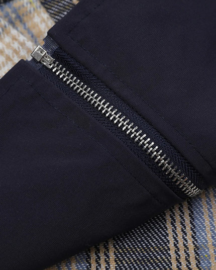 Men's Plaid Button Up Long Sleeve Jacket