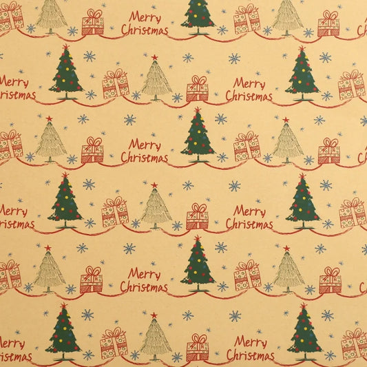 Christmas Gift Wrapping Paper Thickened Christmas Cowhide Wrapping Paper Christmas Tree Elk Gift Box Wrapping Paper Christmas Tree|Christmas Tree * 50*70Cm-50 * 70Cm