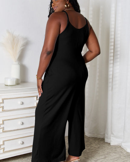 Basic Bae Full Size Spaghetti Strap V-Neck Jumpsuit
