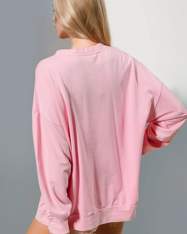 Double Take Sequin Nutcracker Round Neck Long Sleeve Sweatshirt