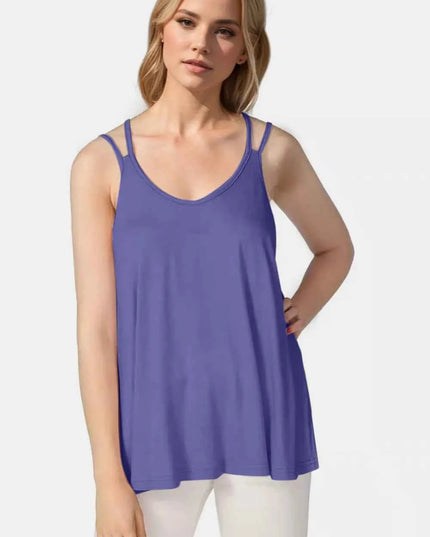 Basic Bae Bamboo Scoop Neck Double Spaghetti Straps Cami