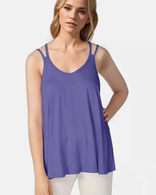 Basic Bae Bamboo Scoop Neck Double Spaghetti Straps Cami