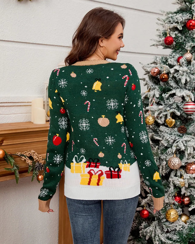 Santa Round Neck Long Sleeve Sweater