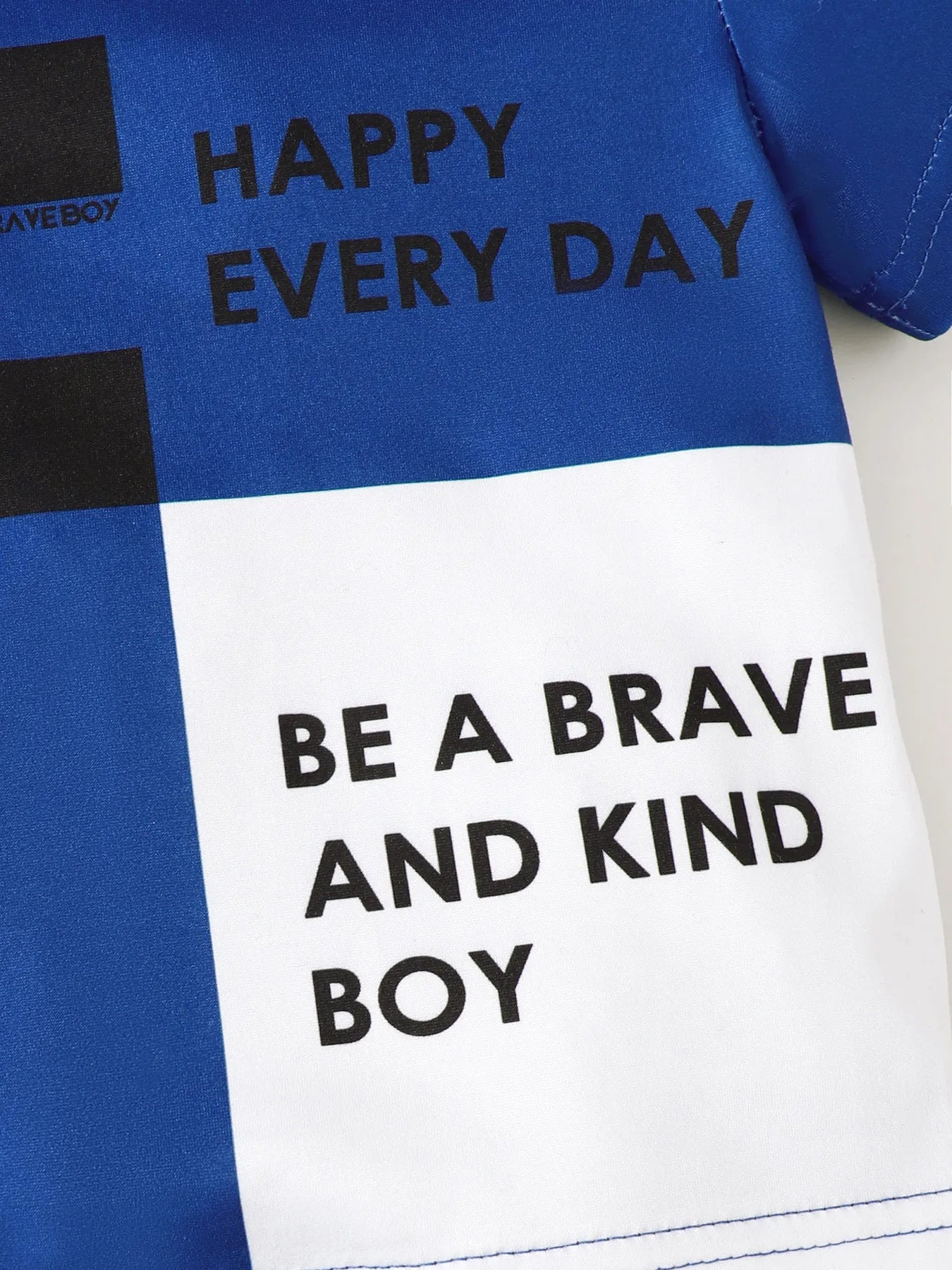 Children's Letter Round Neck Top and Denim Shorts Set