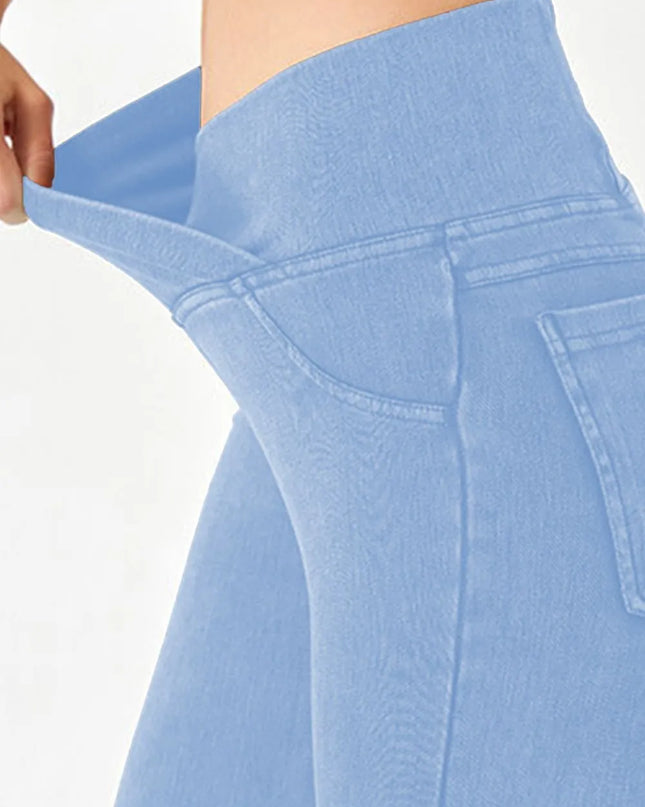 Basic Bae Asymmetrical Waist Denim Shorts with Pockets