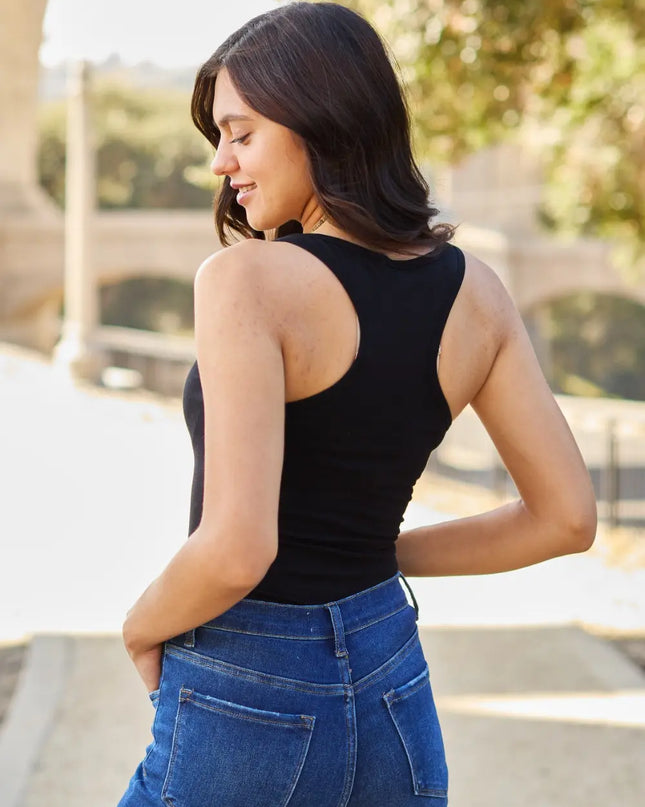 Zenana Racerback Tank Bodysuit