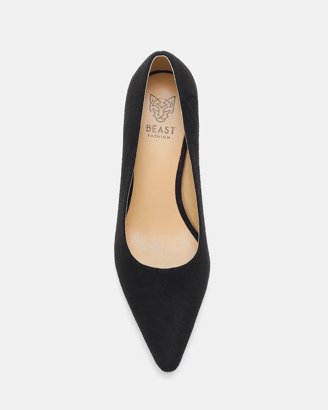 Beast Fashion Faux Suede Point Toe Pumps