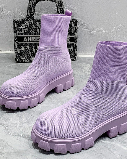 Round Toe Platform Boots