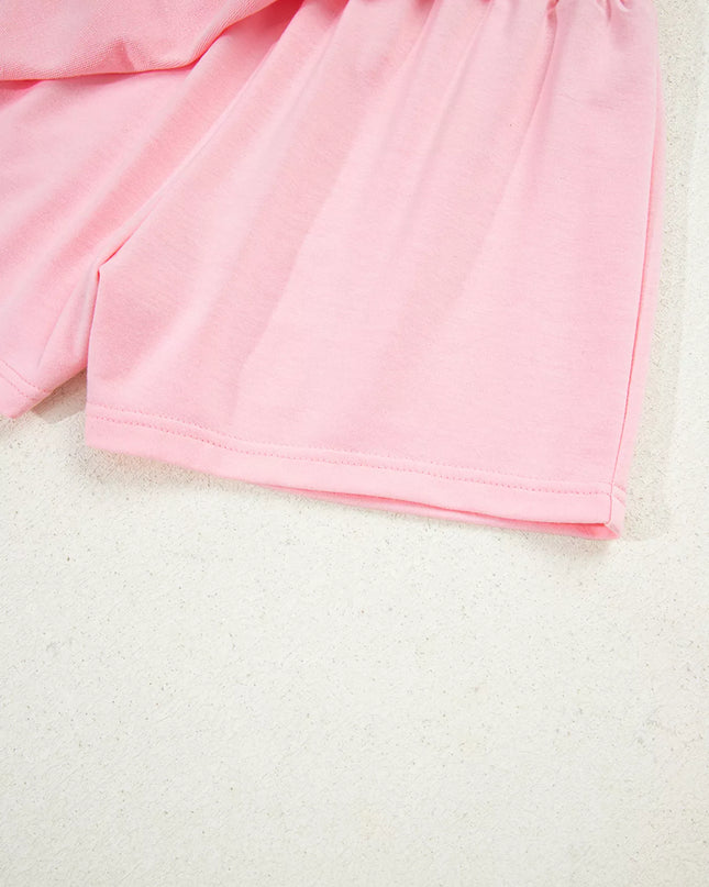 Peter Pan Lace Embellished Neck Sweatshirt and Skirt Two Piece Set