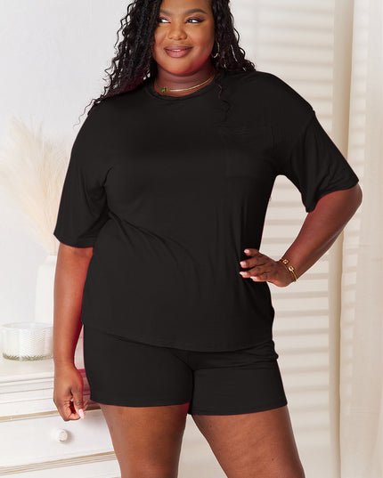 Basic Bae Full Size Soft Rayon Half Sleeve Top and Shorts Set