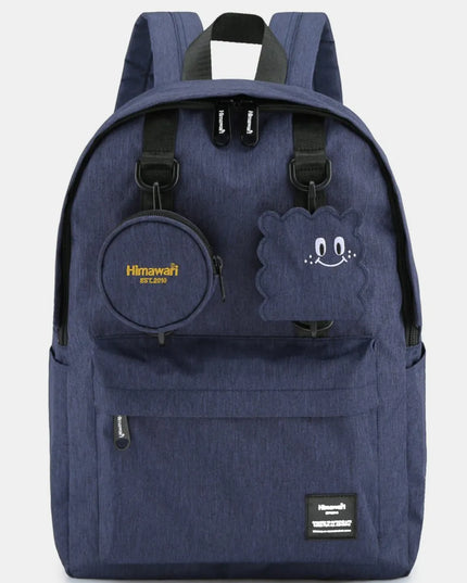 Himawari Waterproof Canvas Backpack Bag with Removable Coin Purse Navy One Size