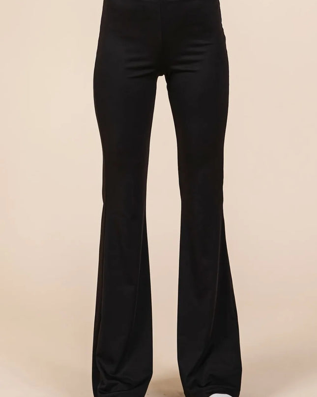 Mittoshop Stretchy Soft Elastic Waist Flare Pants