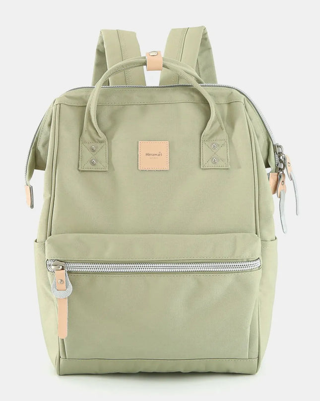 Himawari Water Resistant Canvas Backpack Bag with Side Pockets Pistachio One Size