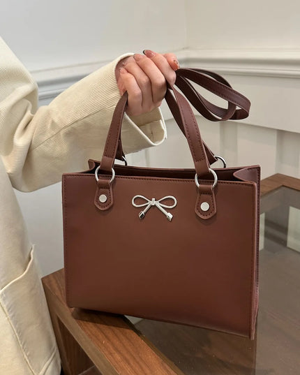 Bow PU Leather Shoulder Bag 