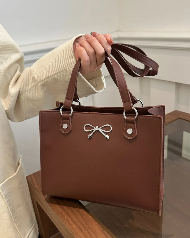 Bow PU Leather Shoulder Bag 