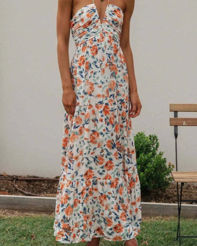 Printed Halter Neck Cami Dress