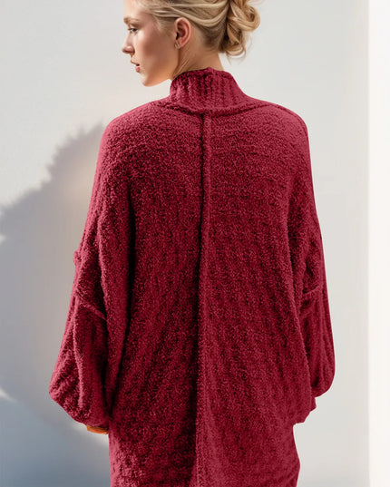 Double Take Full Size Open Front Long Sleeve Cardigan