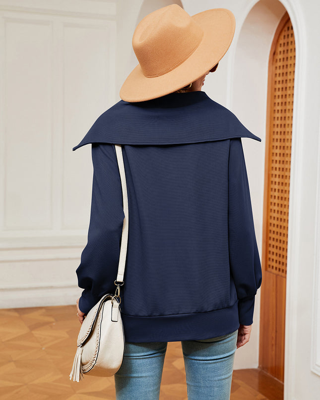 Half-Zip Collared Sweatshirt