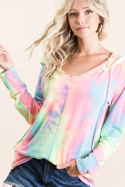 BiBi Tie Dye Terry Long Sleeve Hoodie