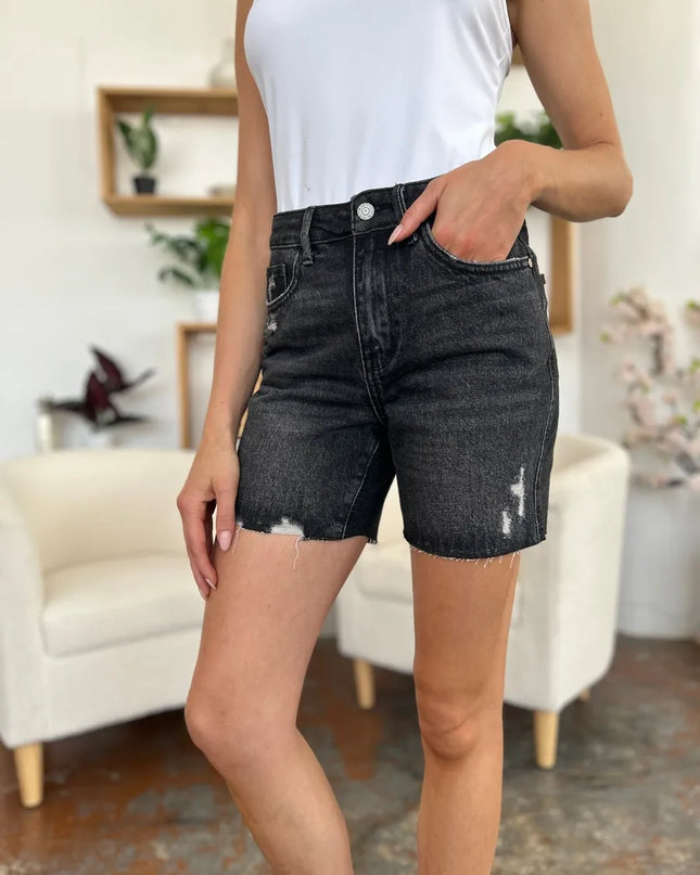 Judy Blue Full Size High Waist Rigid Magic Denim Shorts