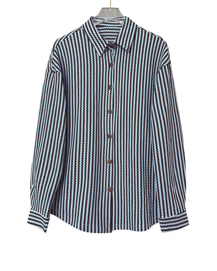 Striped Button-Down Casual Shirt