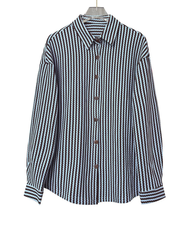 Striped Button-Down Casual Shirt