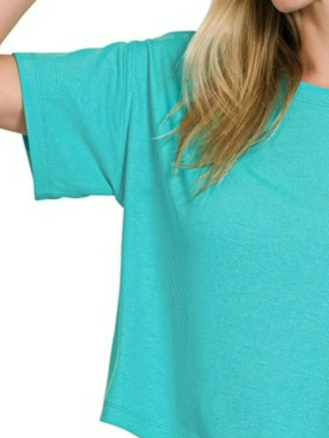 Zenana Ribbed Round-Neck Crop T-Shirt